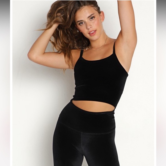 Velvet Motion High Waisted Midi Legging and cropped tank set. - Picture 7 of 12